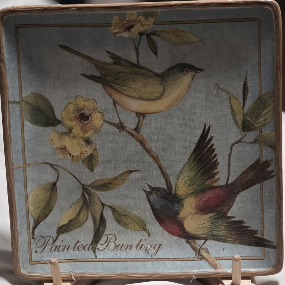 Susan Winget Artist Signed Painted Bunting Plate